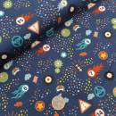 blauer Jersey mit Weltraummotiv