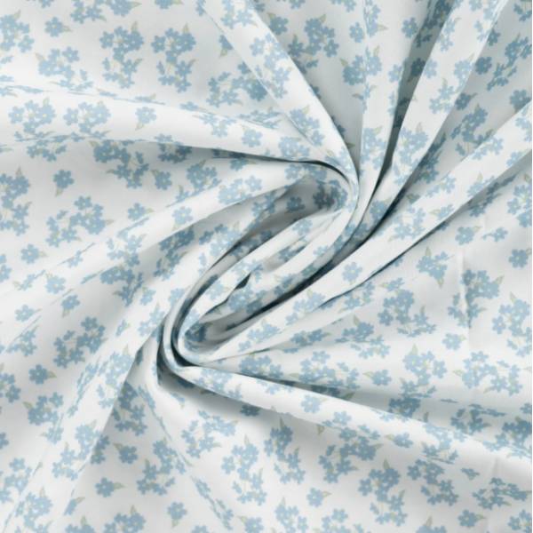kleine in blau gedruckt Blumen im Allover Muster auf Baumwolle