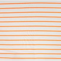 French Terry in weiß mit Neon orange Streifen